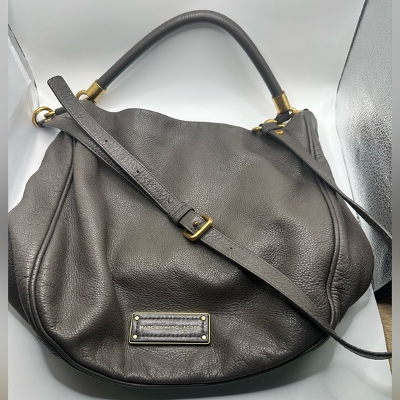 Marc Jacobs Gray leather boho handbag - Picture 1 of 8